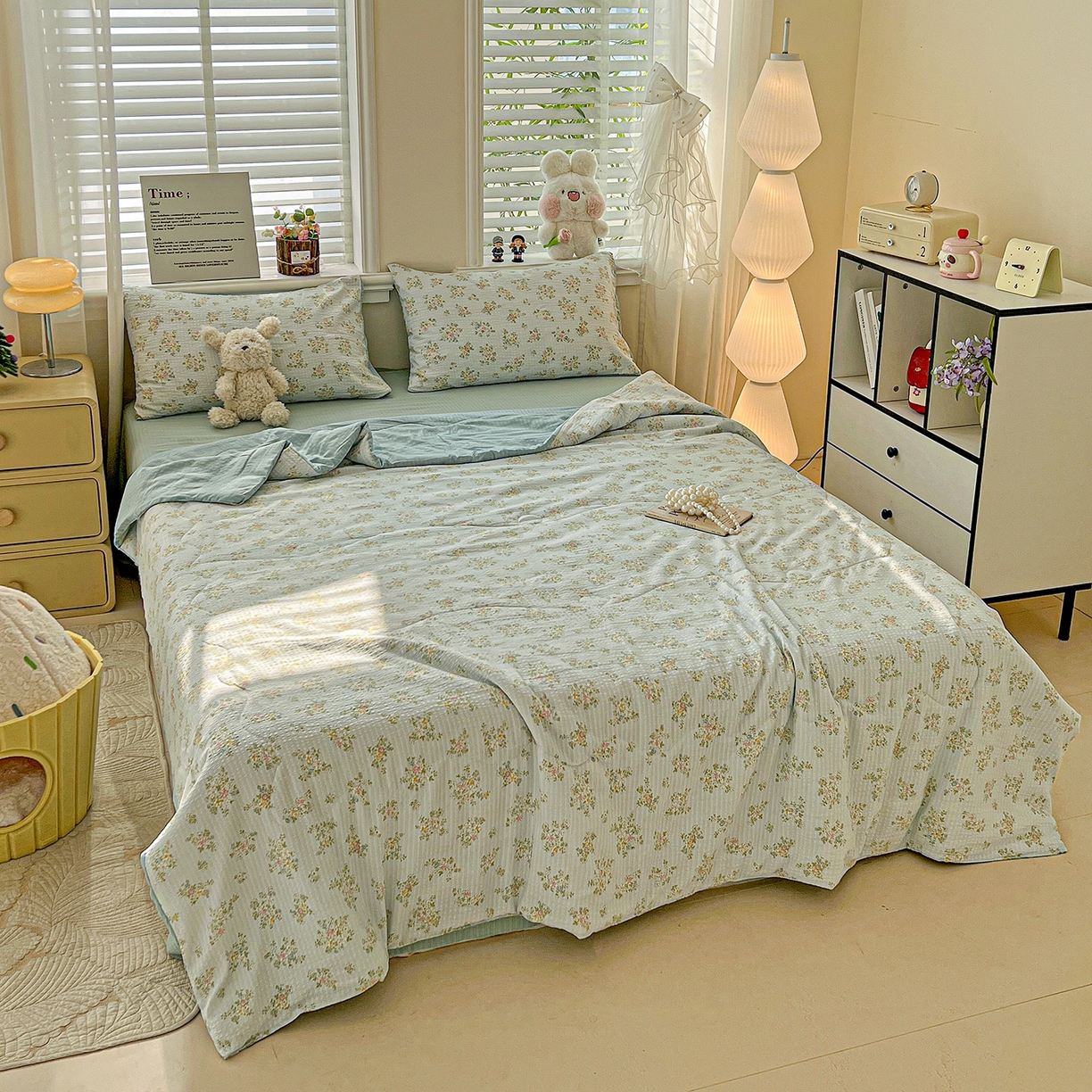 91家纺网 家纺一手货源 找家纺 王朝国际 2026新款A类彩竺棉印花夏被四件套 兰亭