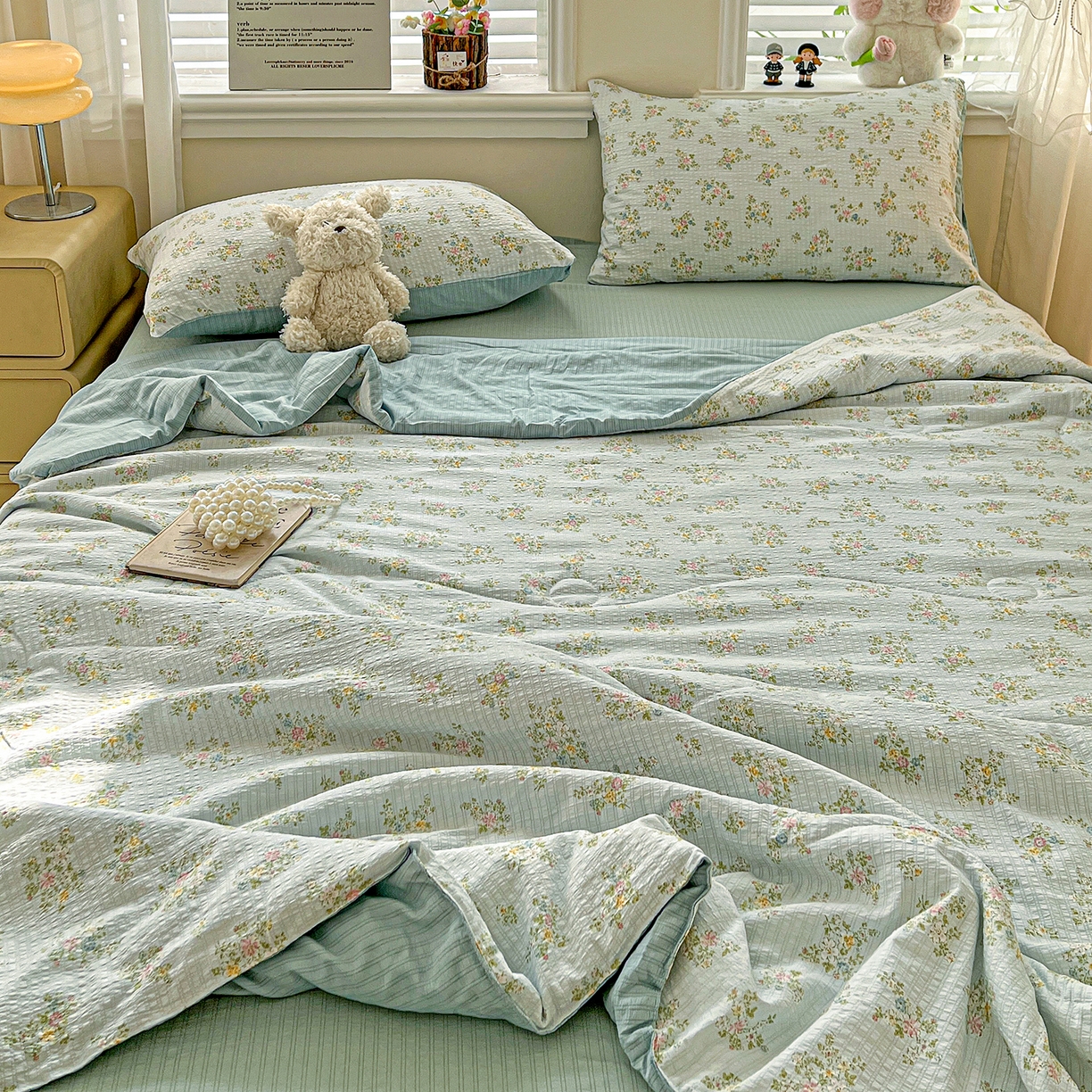 91家纺网 家纺一手货源 找家纺 王朝国际 2026新款A类彩竺棉印花夏被四件套 兰亭