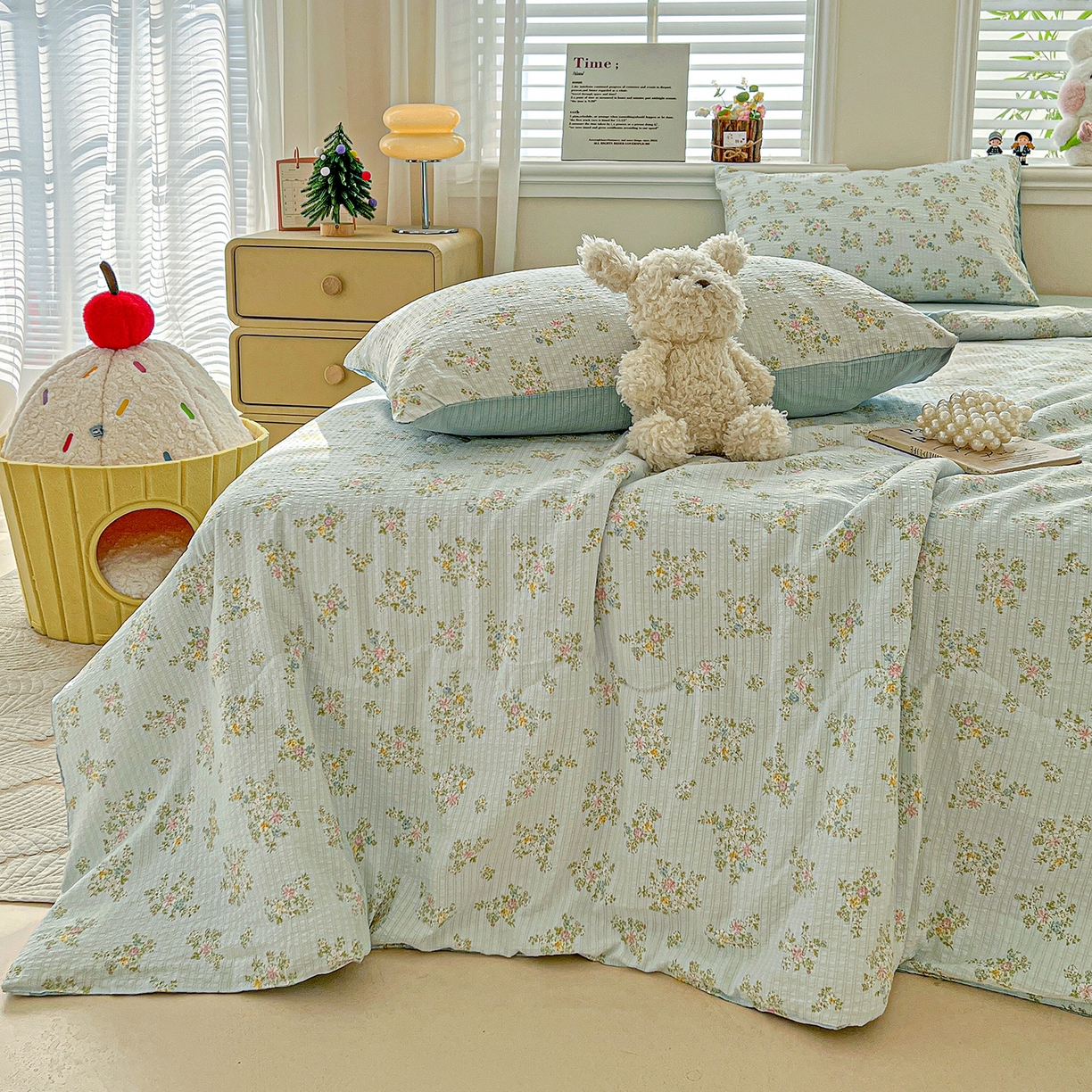 91家纺网 家纺一手货源 找家纺 王朝国际 2026新款A类彩竺棉印花夏被四件套 兰亭