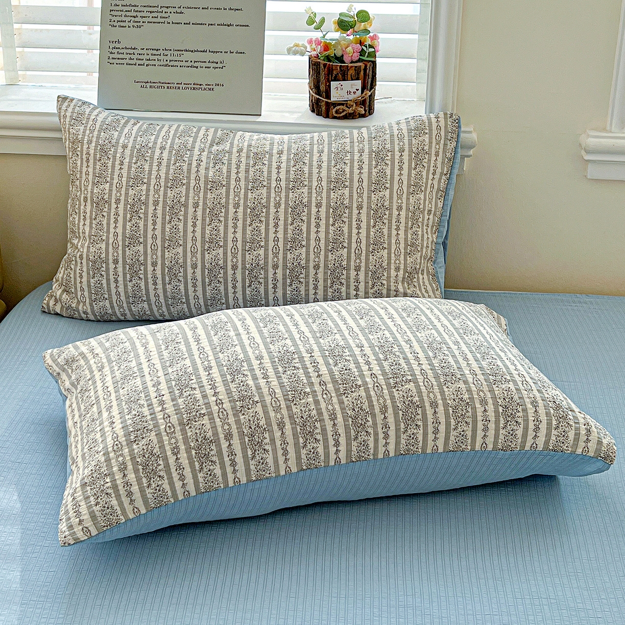 91家纺网 家纺一手货源 找家纺 王朝国际 2026新款A类彩竺棉印花夏被四件套 蓝墨