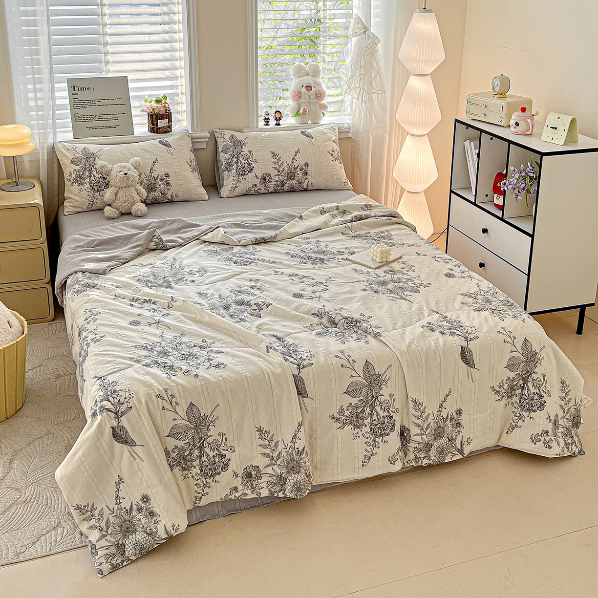 91家纺网 家纺一手货源 找家纺 王朝国际 2026新款A类彩竺棉印花夏被四件套 木兮枝