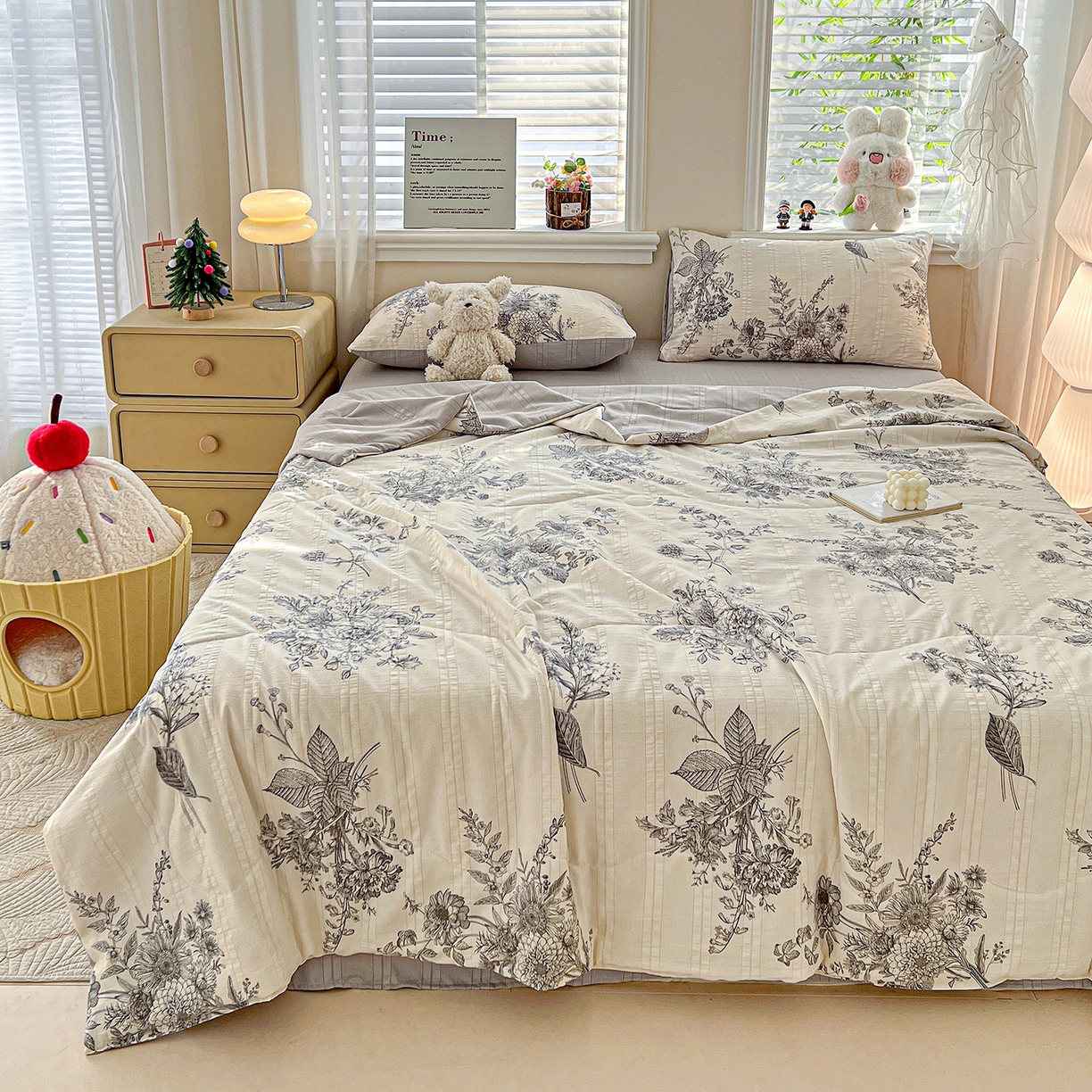 91家纺网 家纺一手货源 找家纺 王朝国际 2026新款A类彩竺棉印花夏被四件套 木兮枝