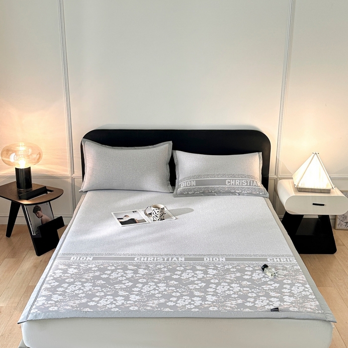 91家纺网 家纺一手货源 找家纺 （总）慕尚家纺 2026春夏新款凉感冰丝提花凉席三件套