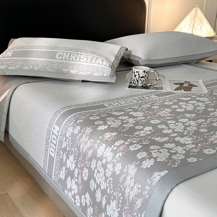 91家纺网 家纺一手货源 找家纺 （总）慕尚家纺 2026春夏新款凉感冰丝提花凉席三件套