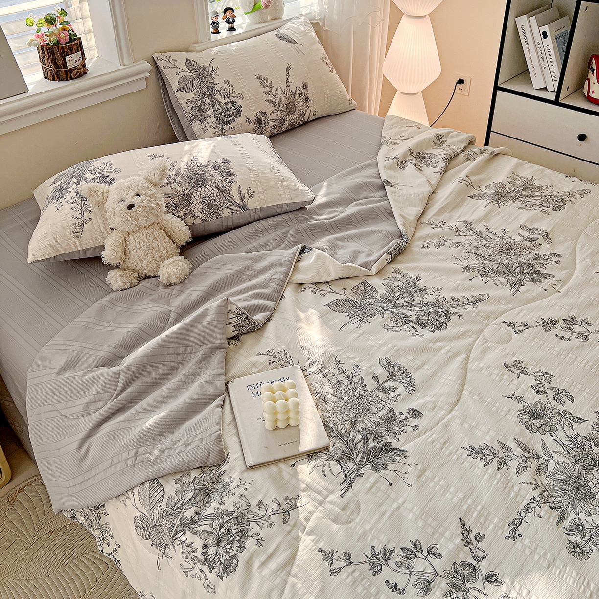 91家纺网 家纺一手货源 找家纺 王朝国际 2026新款A类彩竺棉印花夏被四件套 木兮枝