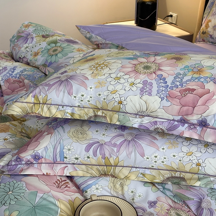 眷恋家纺  2026年新款春夏全棉铂金棉单枕套 普罗旺斯-紫