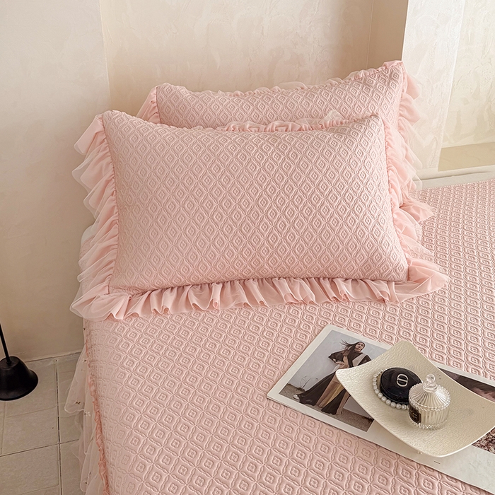 91家纺网 家纺一手货源 找家纺 （总）金绣美居 2026新款PE高分子凉感席冰感床裙款三件套-安然影