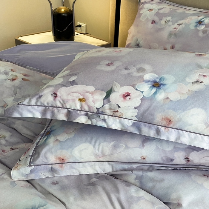 眷恋家纺  2026年新款春夏全棉铂金棉单枕套 水中月-紫