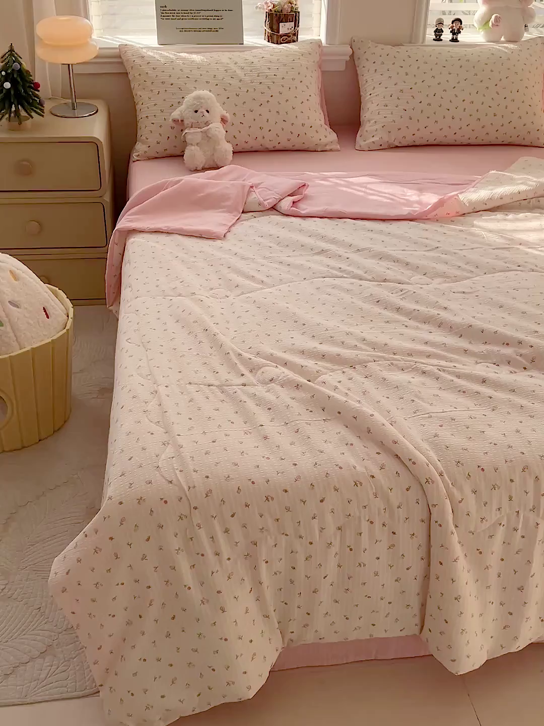 91家纺网 家纺一手货源 找家纺 王朝国际 2026新款A类彩竺棉印花夏被四件套 七里香