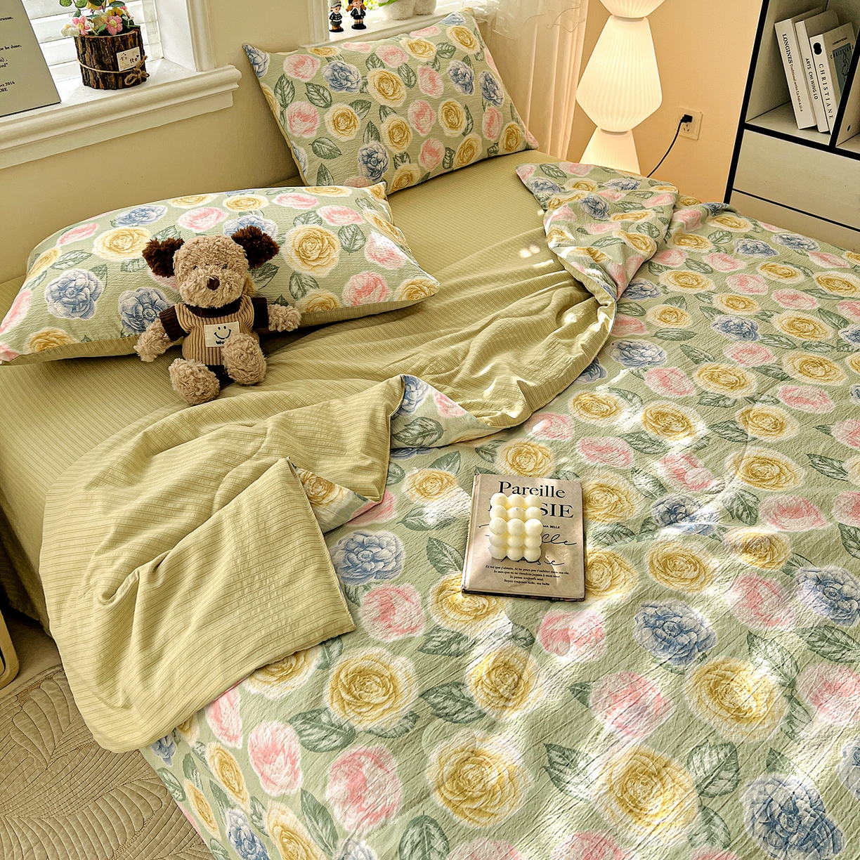 91家纺网 家纺一手货源 找家纺 王朝国际 2026新款A类彩竺棉印花夏被四件套 小乔玫瑰