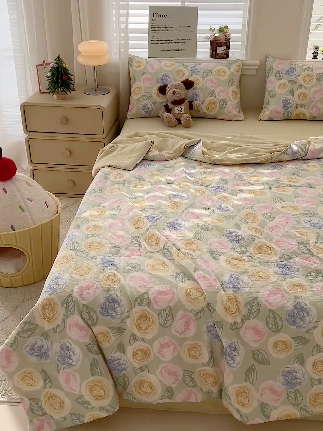 91家纺网 家纺一手货源 找家纺 王朝国际 2026新款A类彩竺棉印花夏被四件套 小乔玫瑰