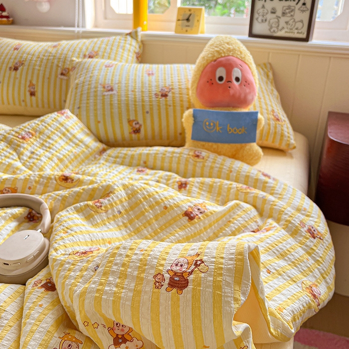 91家纺网 家纺一手货源 找家纺 王朝国际 2026新款A类彩竺棉印花夏被四件套 星星仔