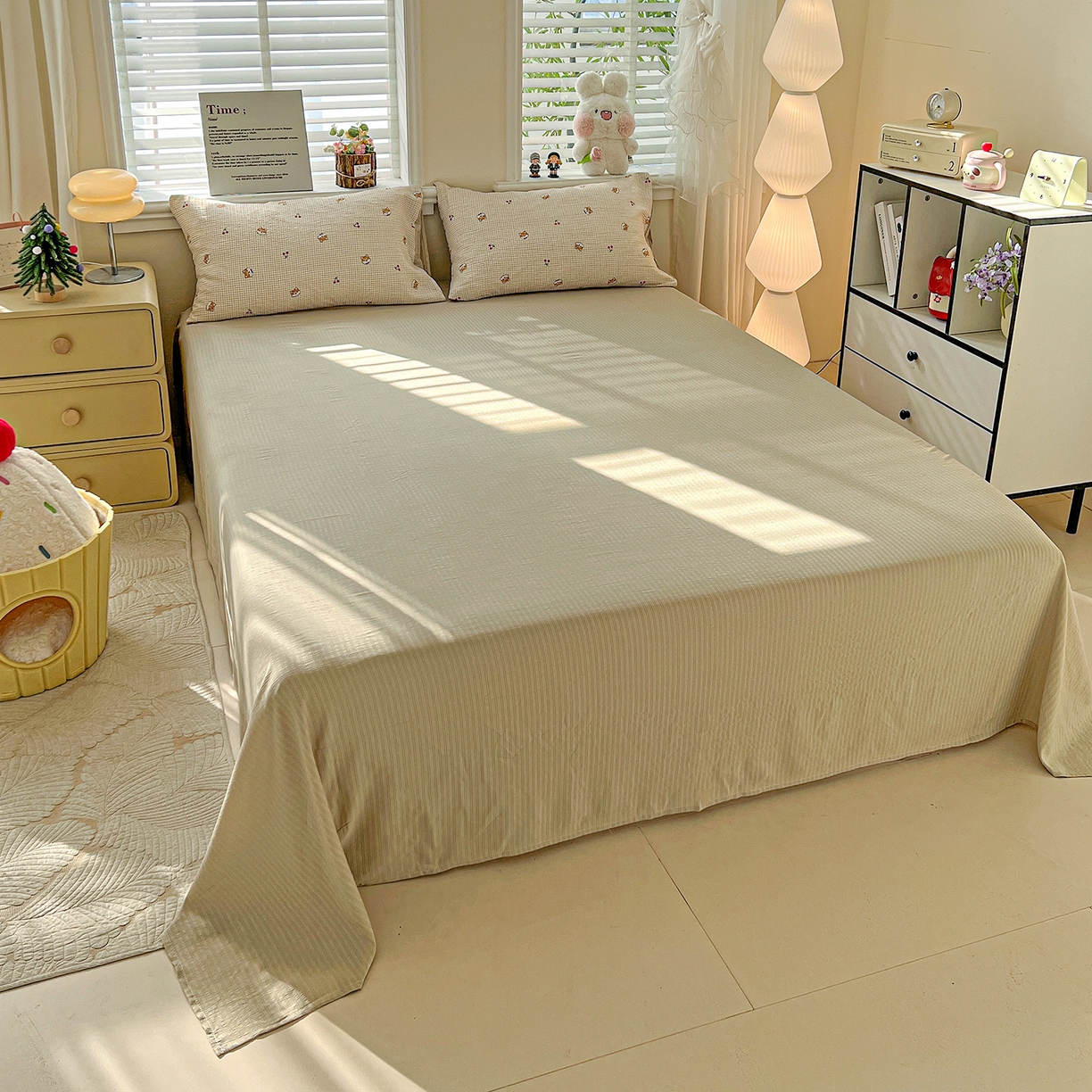 91家纺网 家纺一手货源 找家纺 王朝国际 2026新款A类彩竺棉印花夏被四件套 樱桃狗