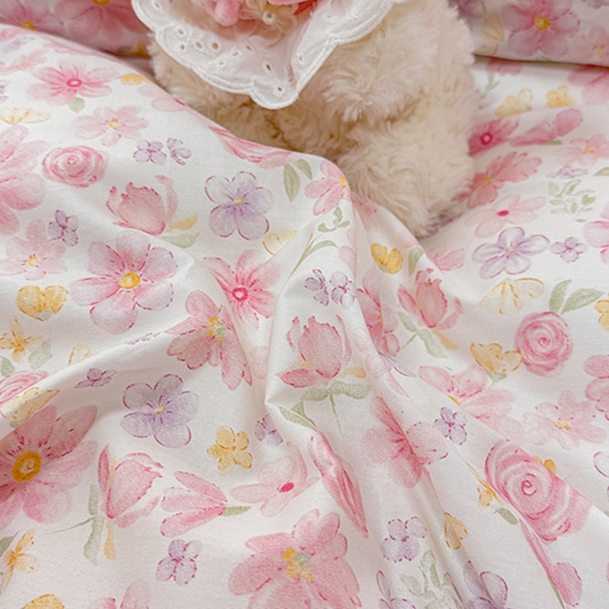 91家纺网 家纺一手货源 找家纺 缦彩 2026新款A类全棉纯棉大花边拉链单枕套枕套单件 春光里