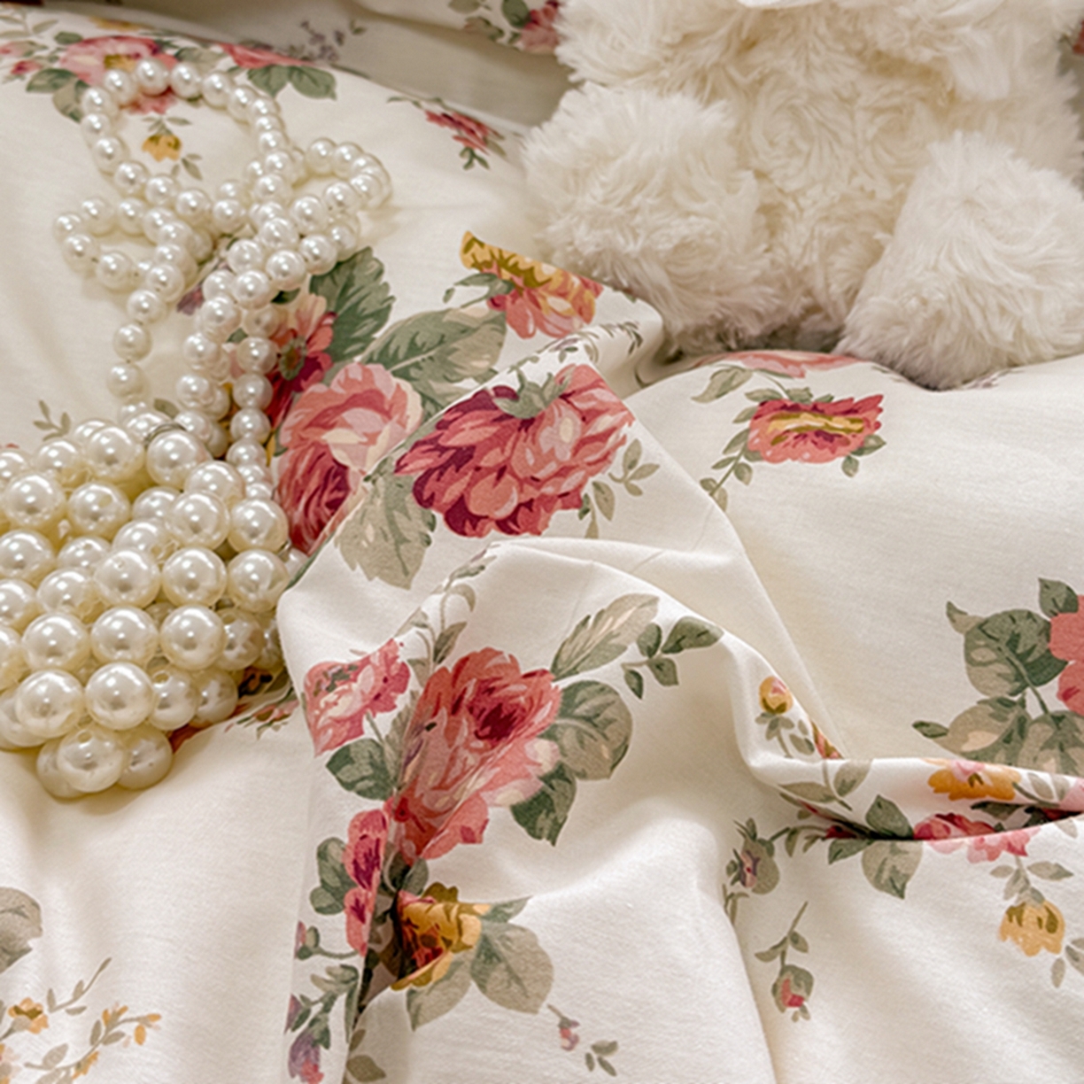 91家纺网 家纺一手货源 找家纺 缦彩 2026新款A类全棉纯棉大花边拉链单枕套枕套单件 春缇玫瑰