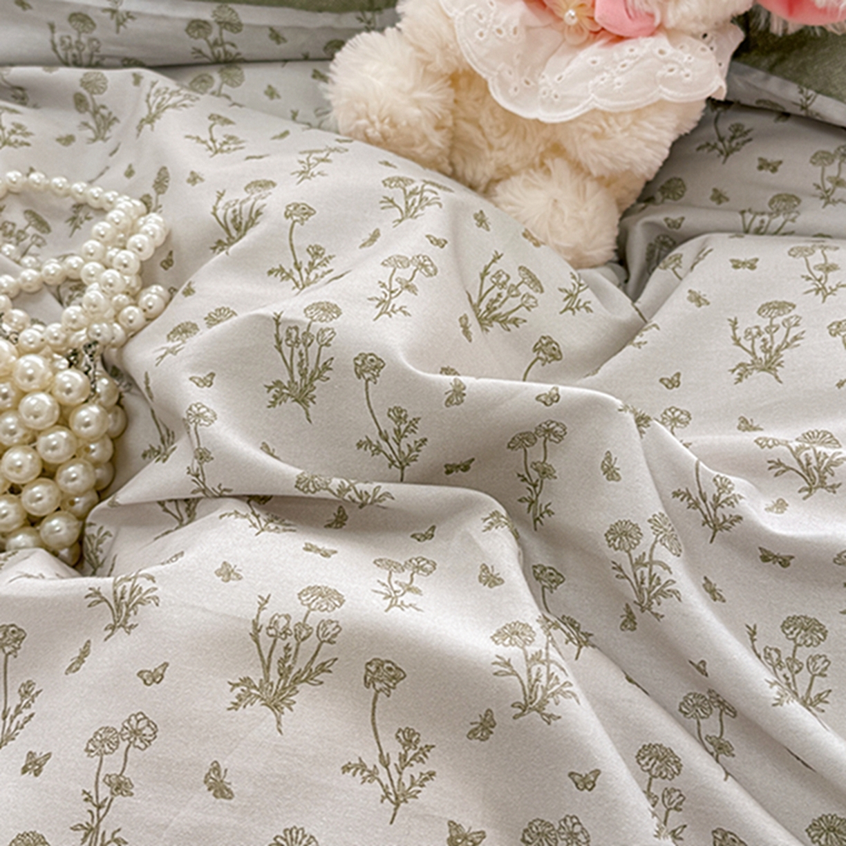 91家纺网 家纺一手货源 找家纺 缦彩 2026新款A类全棉纯棉大花边拉链单枕套枕套单件 香菊-绿