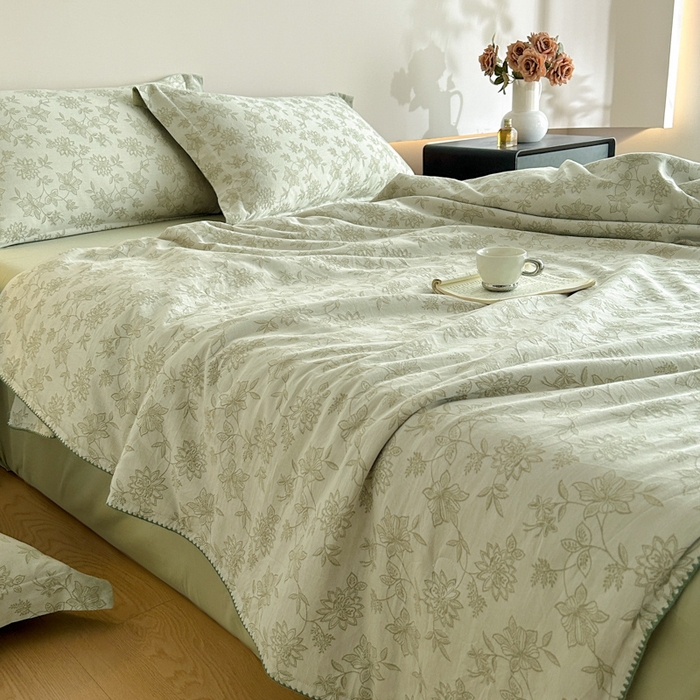 91家纺网 家纺一手货源 找家纺 （总）禾时 2026新款全棉纯棉色织提花四件套