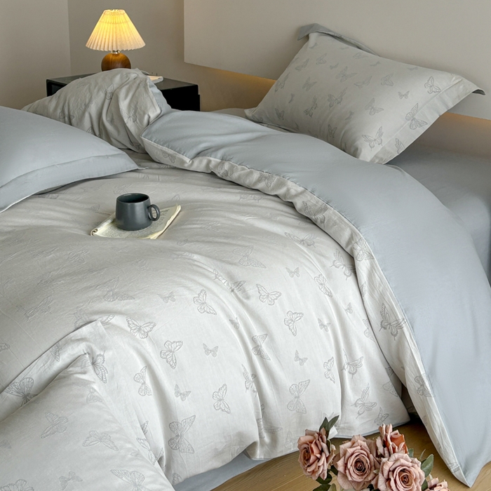 91家纺网 家纺一手货源 找家纺 （总）禾时 2026新款全棉纯棉色织提花四件套