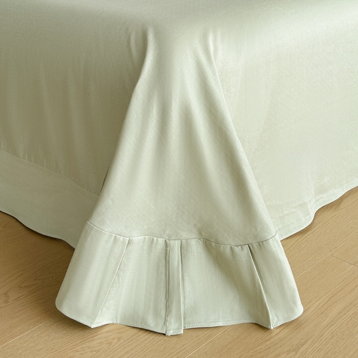 91家纺网 家纺一手货源 找家纺 禾时 2026新款全棉纯棉色织提花四件套 艾莉（浅绿）