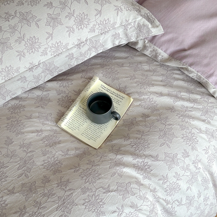 91家纺网 家纺一手货源 找家纺 禾时 2026新款全棉纯棉色织提花四件套 艾莉（紫）