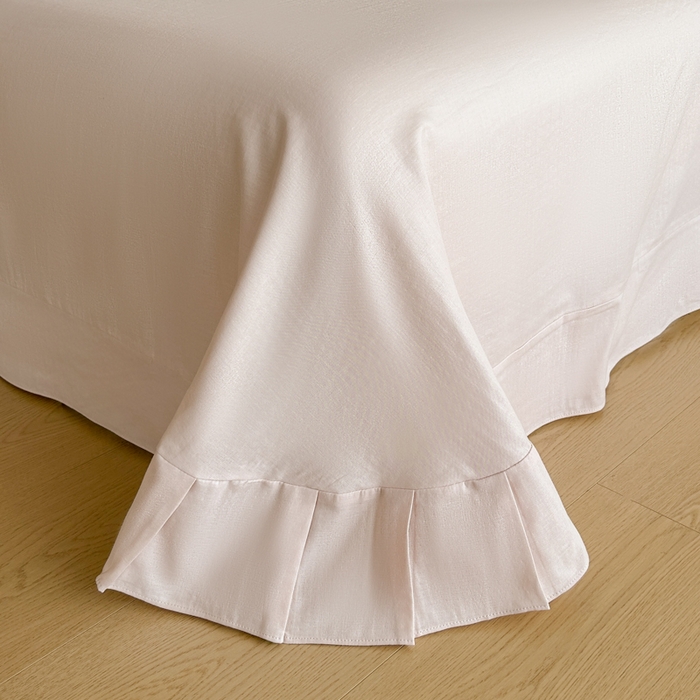 91家纺网 家纺一手货源 找家纺 禾时 2026新款全棉纯棉色织提花四件套 轻舞飞扬（粉）