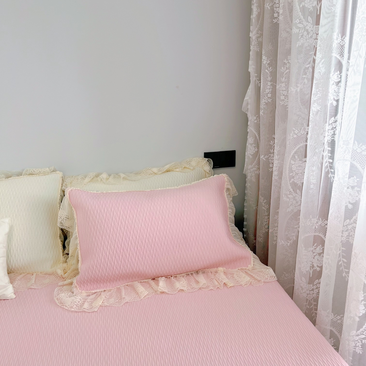 91家纺网 家纺一手货源 找家纺 （总）恋尚羽 2026新款高分子PE凉泡泡大床裙凉感席波浪冰豆豆凉席席子三件套-系列 山茶可可