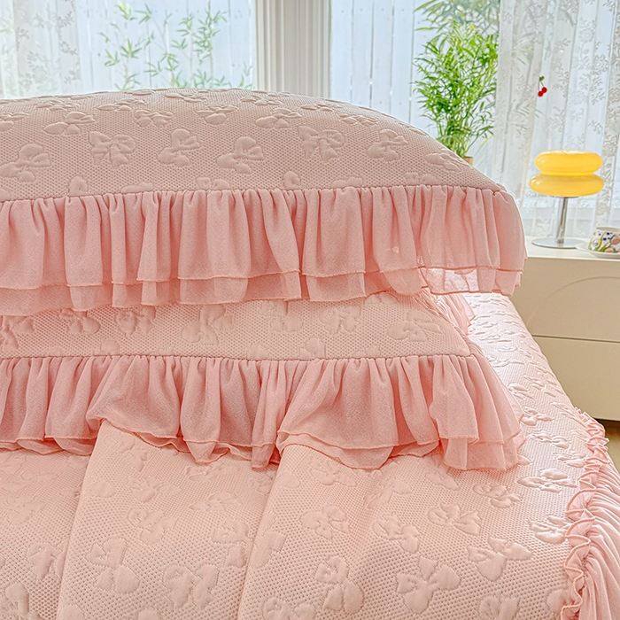 91家纺网 家纺一手货源 找家纺 （总）金绣美居 2026新款PE高分子复合凉感席韩版床裙款凉席三件套-小确幸