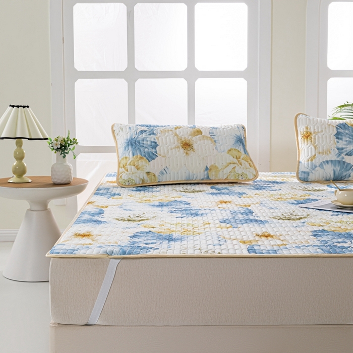 91家纺网 家纺一手货源 找家纺 （总）羽梦家纺 2026新款冰柔丝乳胶床单款凉席