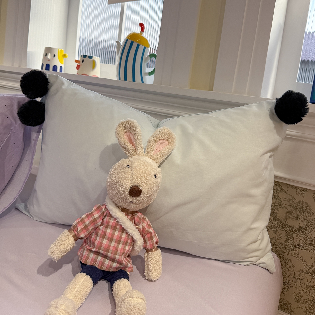 91家纺网 家纺一手货源 找家纺 慕尚家纺 2026新款全棉纯棉水洗带球工艺四件套 波点紫