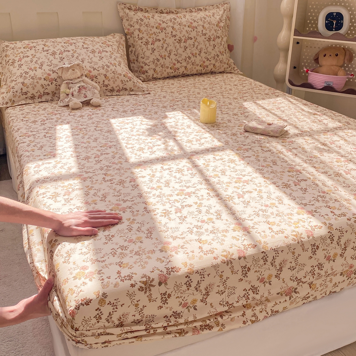 （总）女子家纺 2026新款全棉纯棉印花小印花花卉款单床笠床笠单件