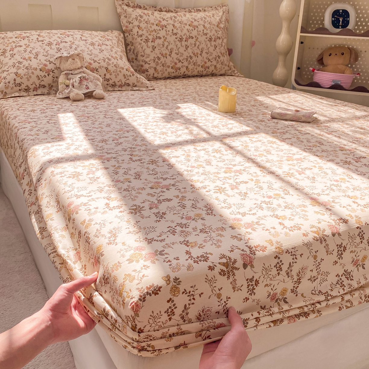 91家纺网 家纺一手货源 找家纺 （总）女子家纺 2026新款全棉纯棉印花小印花花卉款单床笠床笠单件