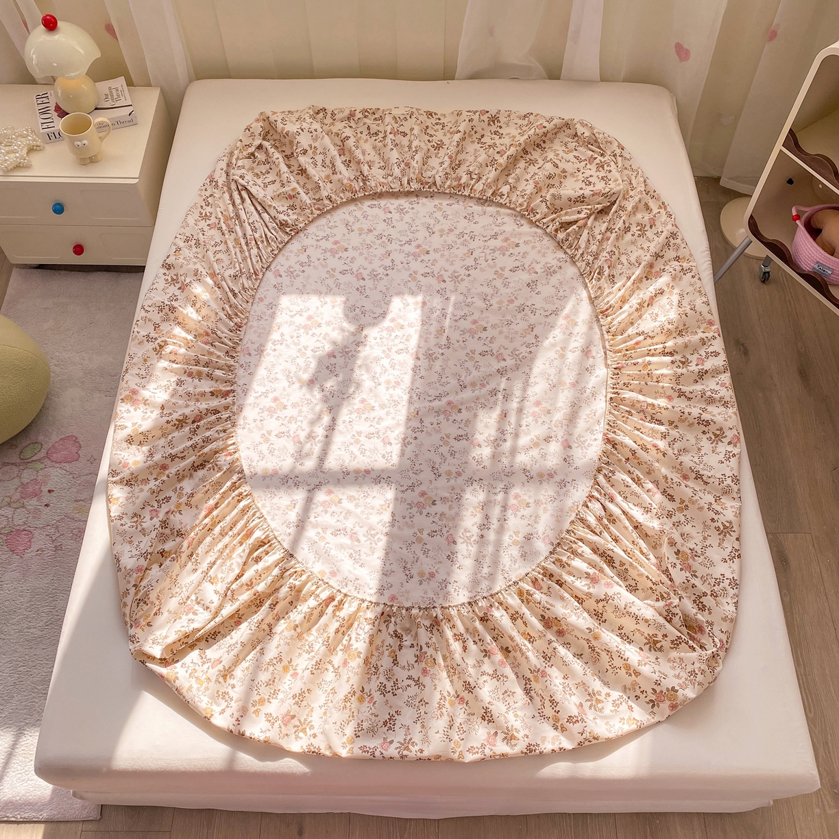 91家纺网 家纺一手货源 找家纺 （总）女子家纺 2026新款全棉纯棉印花小印花花卉款单床笠床笠单件