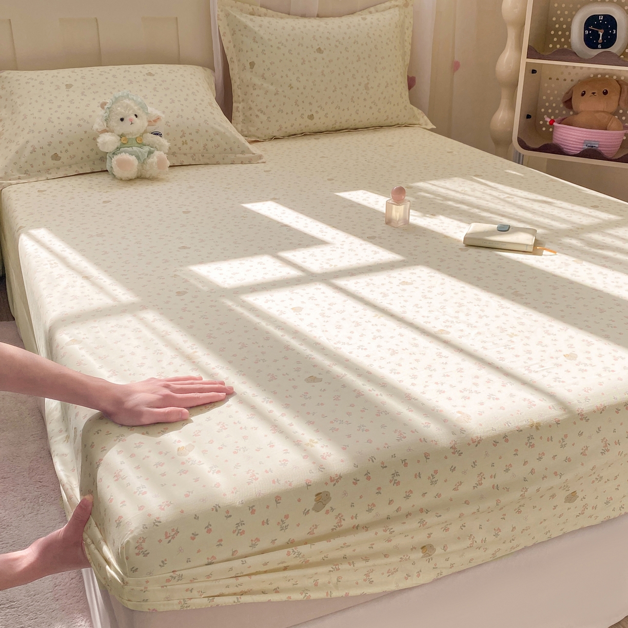 91家纺网 家纺一手货源 找家纺 （总）女子家纺 2026新款全棉纯棉印花小印花花卉款单床笠床笠单件