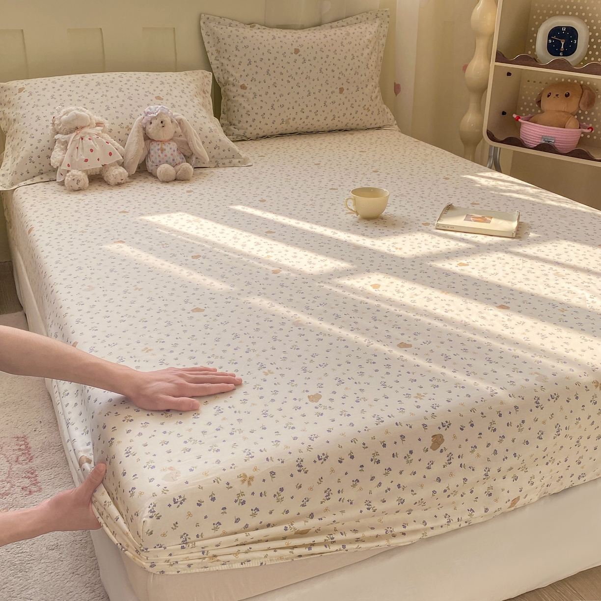 91家纺网 家纺一手货源 找家纺 （总）女子家纺 2026新款全棉纯棉印花小印花花卉款单床笠床笠单件