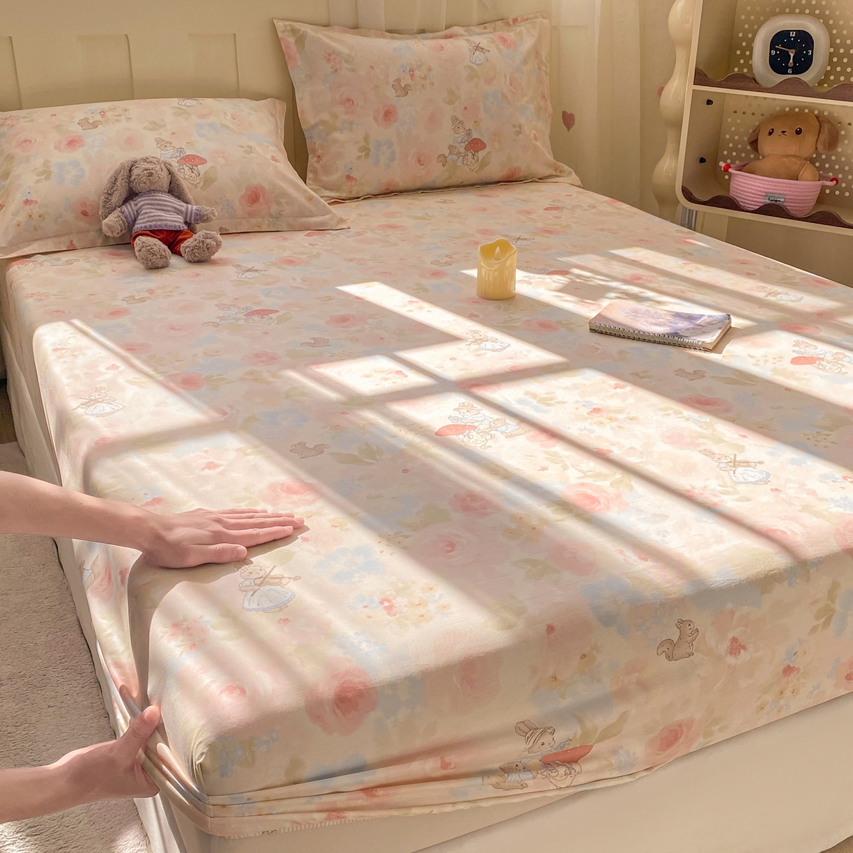 91家纺网 家纺一手货源 找家纺 （总）女子家纺 2026新款全棉纯棉印花小印花花卉款单床笠床笠单件