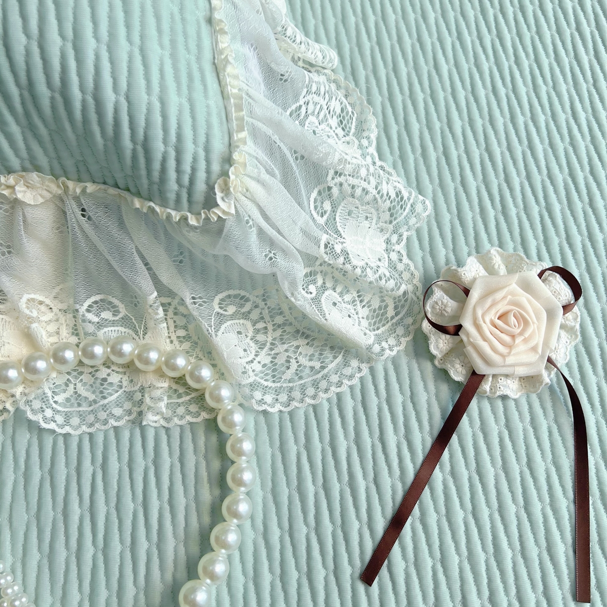 91家纺网 家纺一手货源 找家纺 恋尚羽 2026新款高分子PE凉泡泡大床裙凉感席波浪冰豆豆凉席席子三件套-系列 山茶可可 绿色