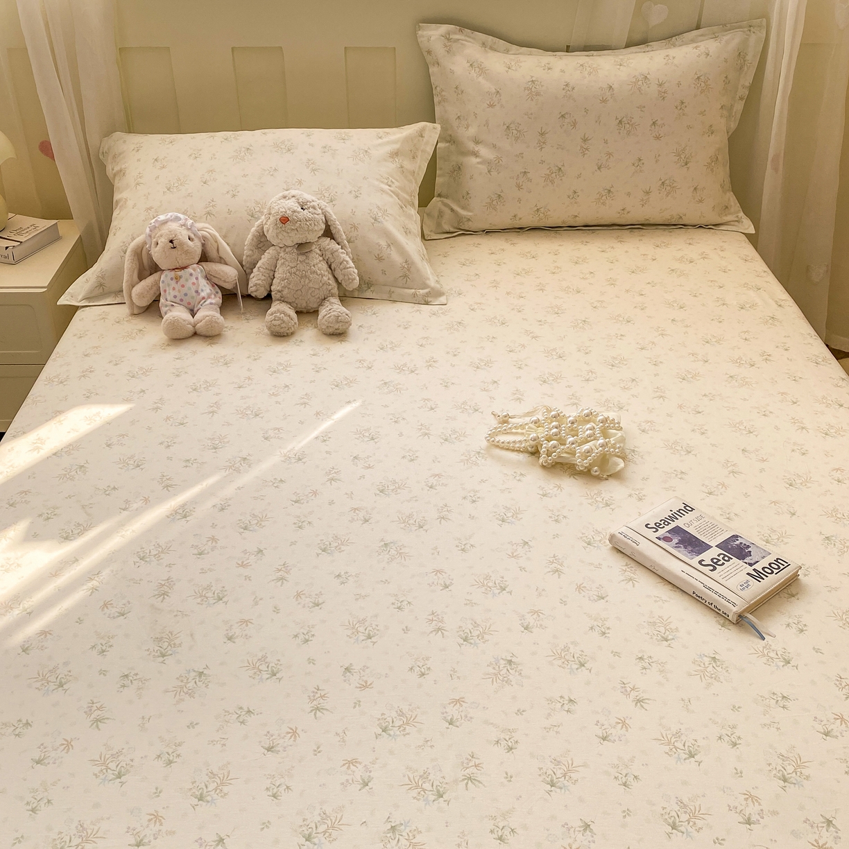 91家纺网 家纺一手货源 找家纺 女子家纺 2026新款全棉纯棉印花小印花花卉款单床笠床笠单件 荷叶邮差