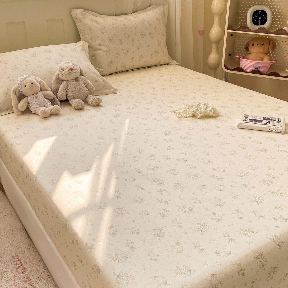 91家纺网 家纺一手货源 找家纺 女子家纺 2026新款全棉纯棉印花小印花花卉款单床笠床笠单件 荷叶邮差