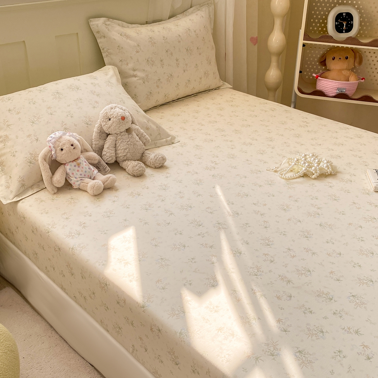 91家纺网 家纺一手货源 找家纺 女子家纺 2026新款全棉纯棉印花小印花花卉款单床笠床笠单件 荷叶邮差