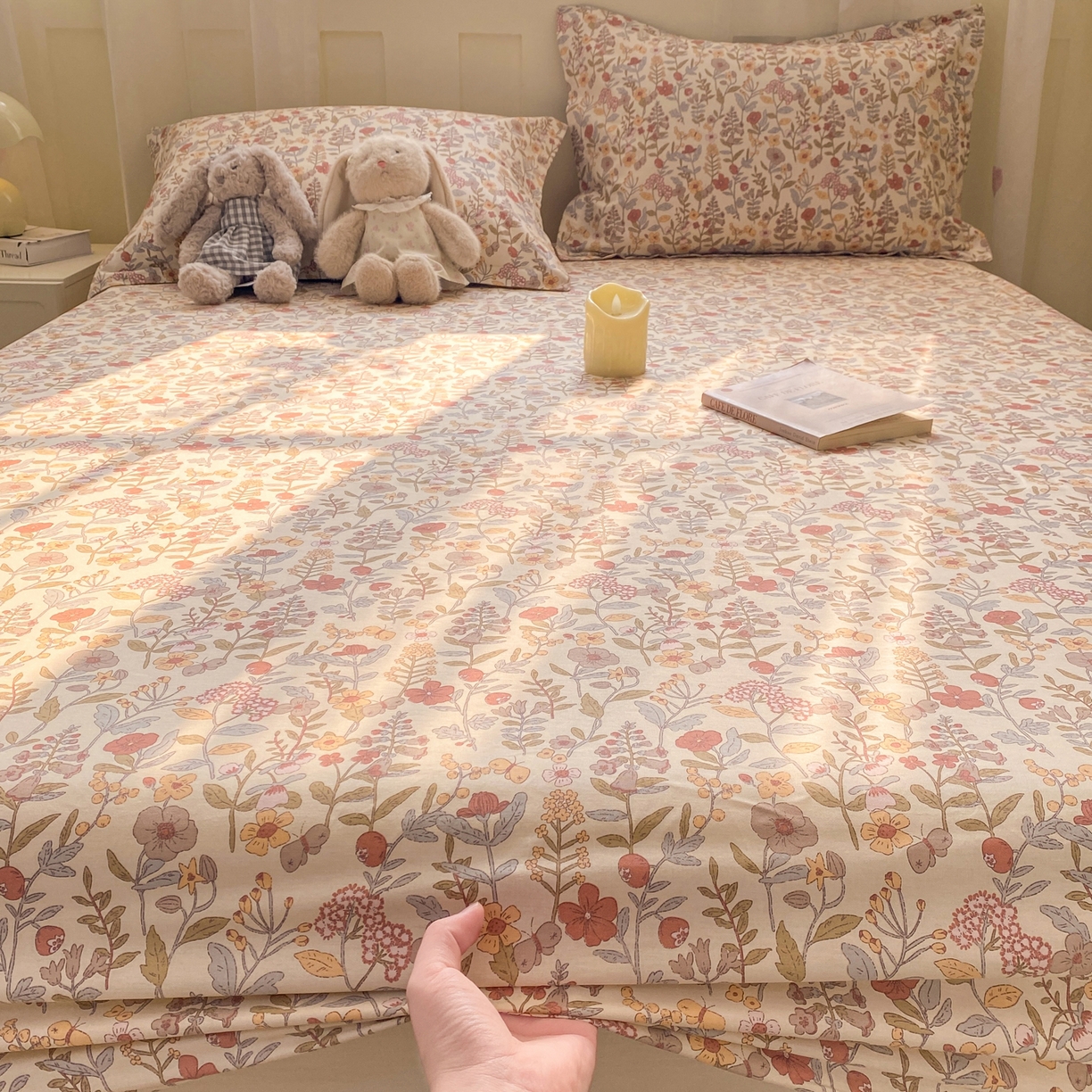 91家纺网 家纺一手货源 找家纺 女子家纺 2026新款全棉纯棉印花小印花花卉款单床笠床笠单件 京都花园