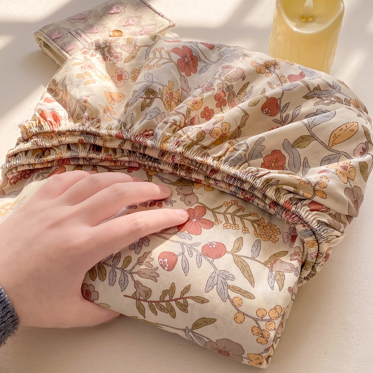 91家纺网 家纺一手货源 找家纺 女子家纺 2026新款全棉纯棉印花小印花花卉款单床笠床笠单件 京都花园