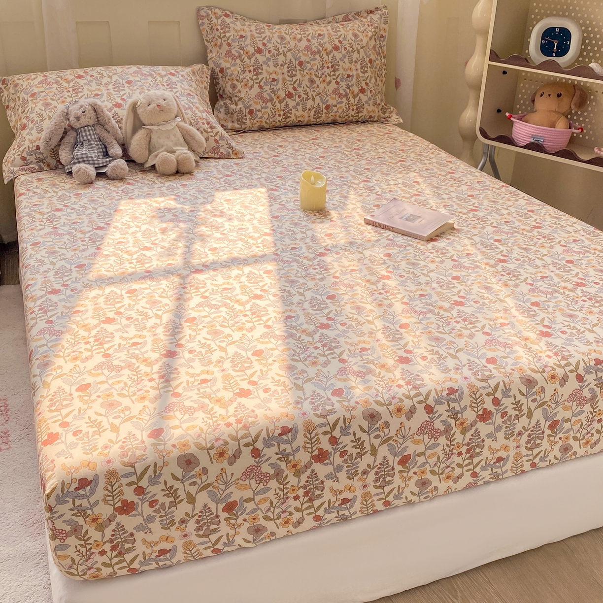 91家纺网 家纺一手货源 找家纺 女子家纺 2026新款全棉纯棉印花小印花花卉款单床笠床笠单件 京都花园