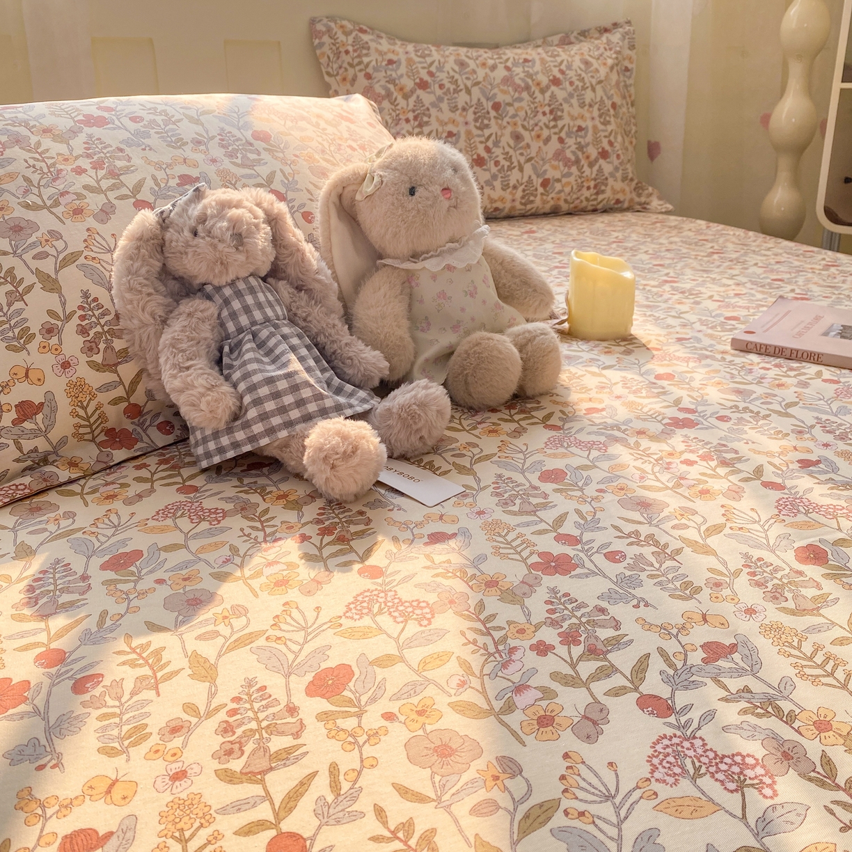 91家纺网 家纺一手货源 找家纺 女子家纺 2026新款全棉纯棉印花小印花花卉款单床笠床笠单件 京都花园