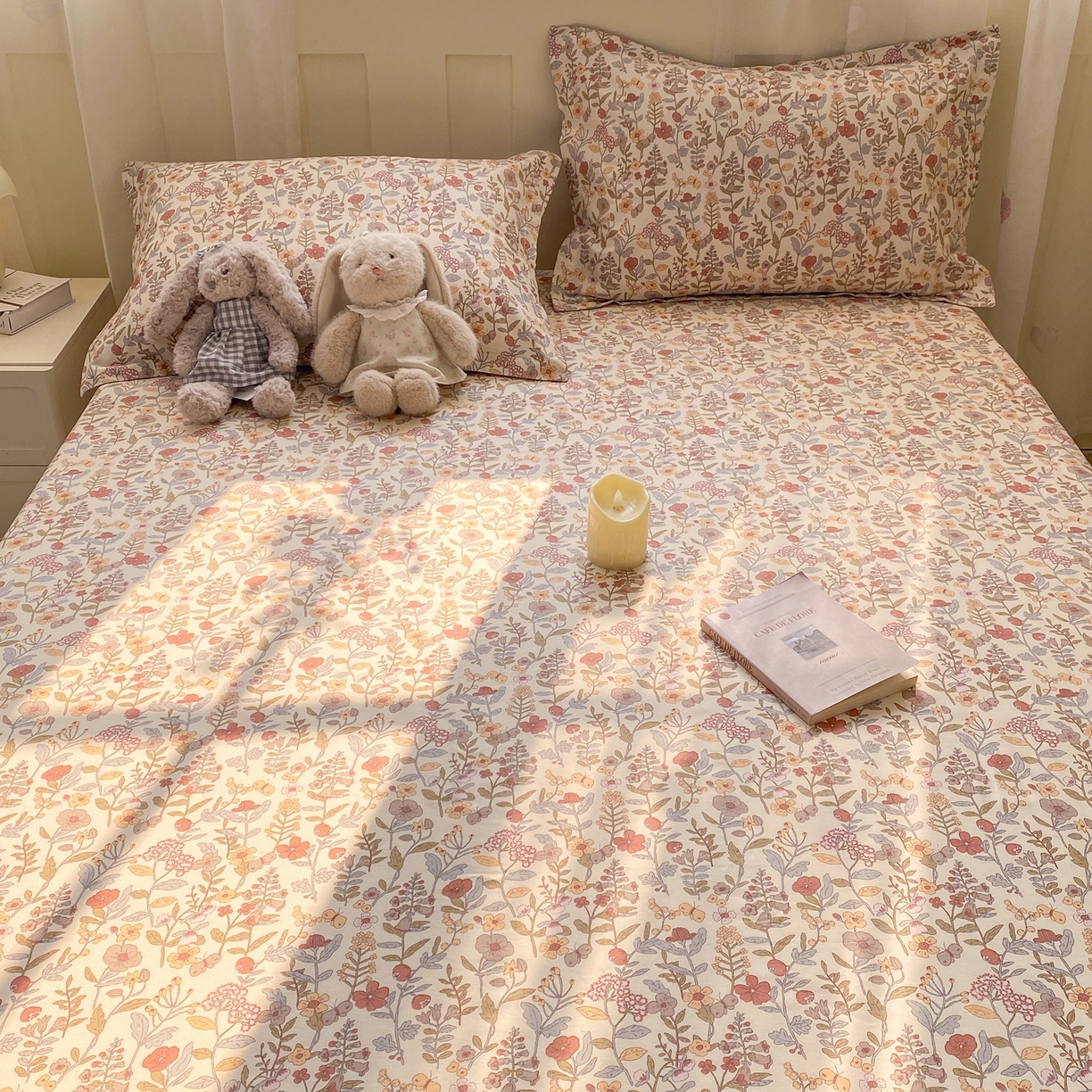 91家纺网 家纺一手货源 找家纺 女子家纺 2026新款全棉纯棉印花小印花花卉款单床笠床笠单件 京都花园