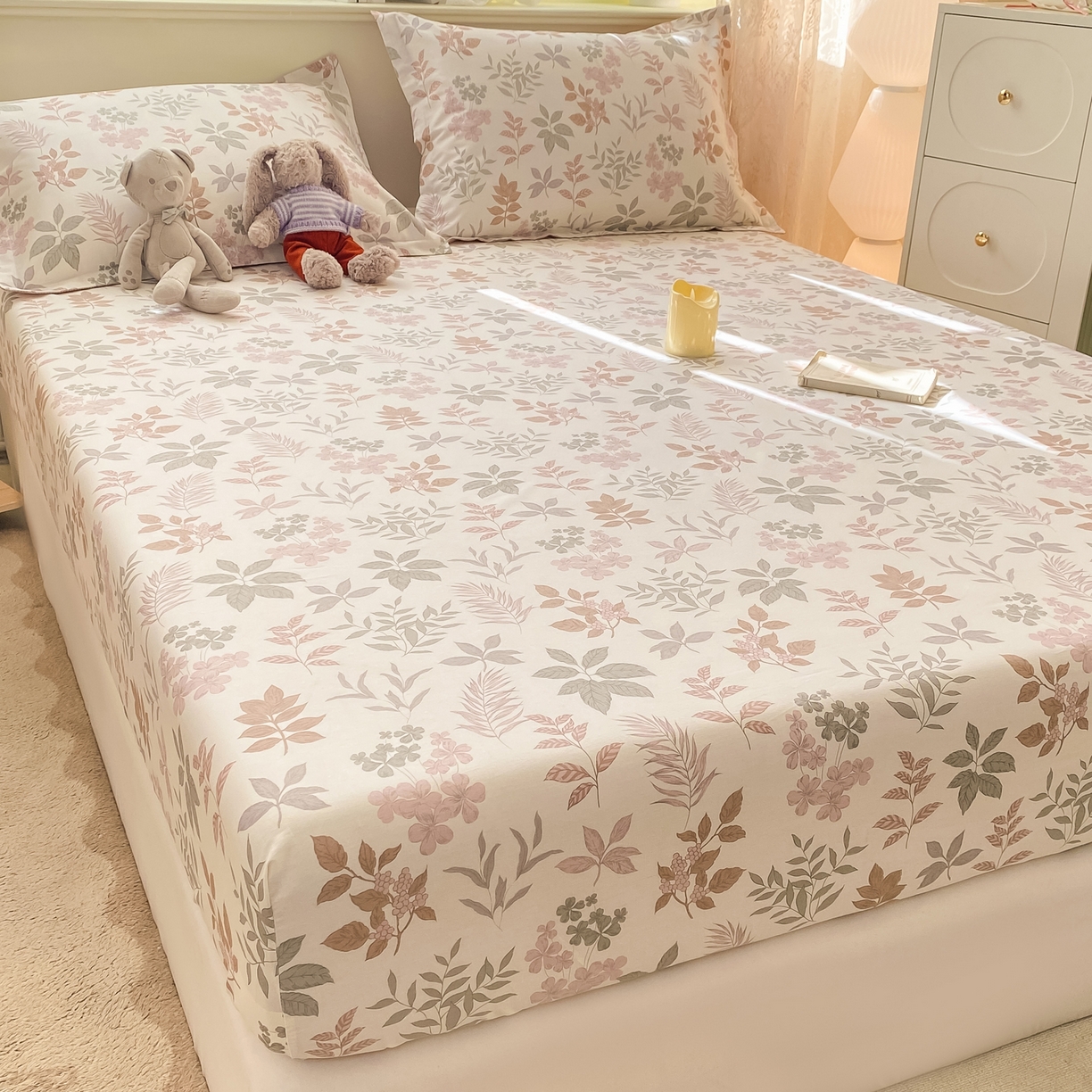 91家纺网 家纺一手货源 找家纺 女子家纺 2026新款全棉纯棉印花小印花花卉款单床笠床笠单件 洛克庄园红