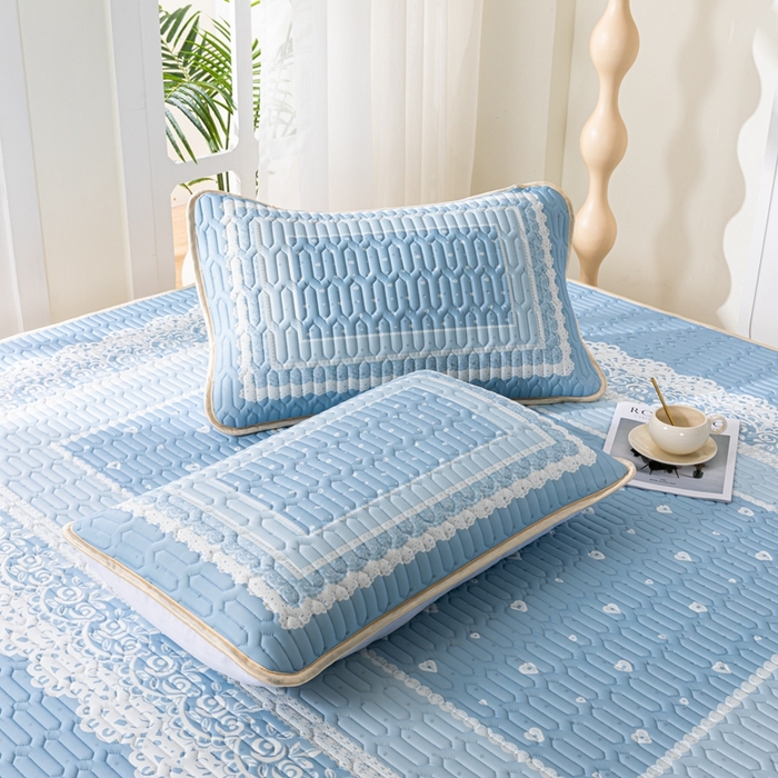 91家纺网 家纺一手货源 找家纺 羽梦家纺 2026新款冰柔丝乳胶床单款凉席赫本风情