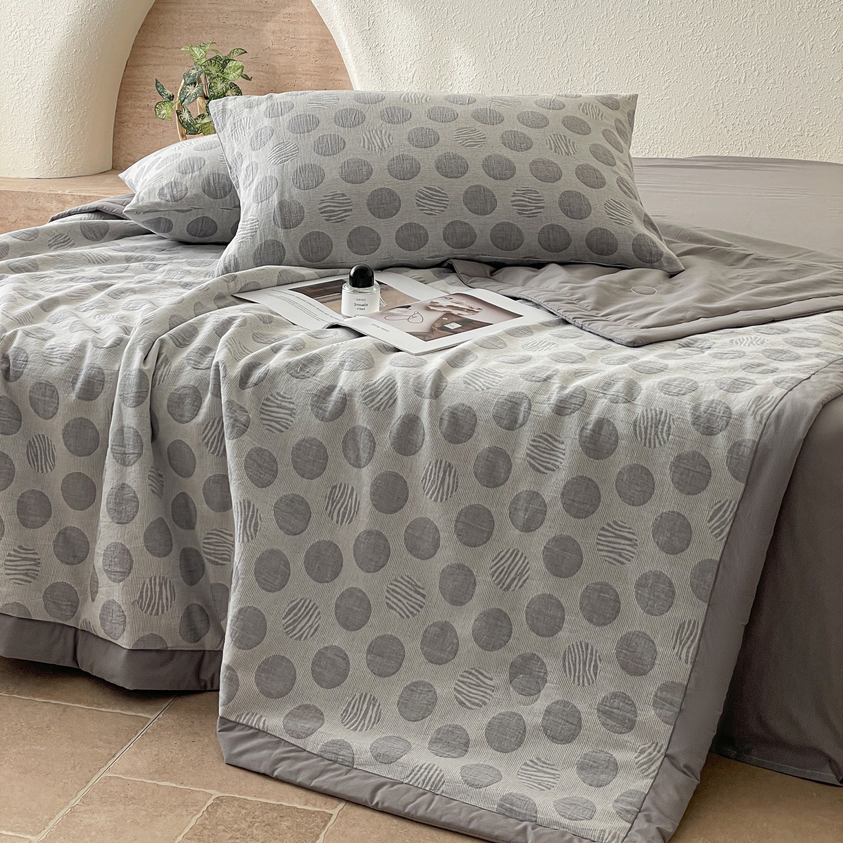 91家纺网 家纺一手货源 找家纺 （总）吾诺家居 2026新款全棉色织提花三层纱夏被夏凉被空调被-华美