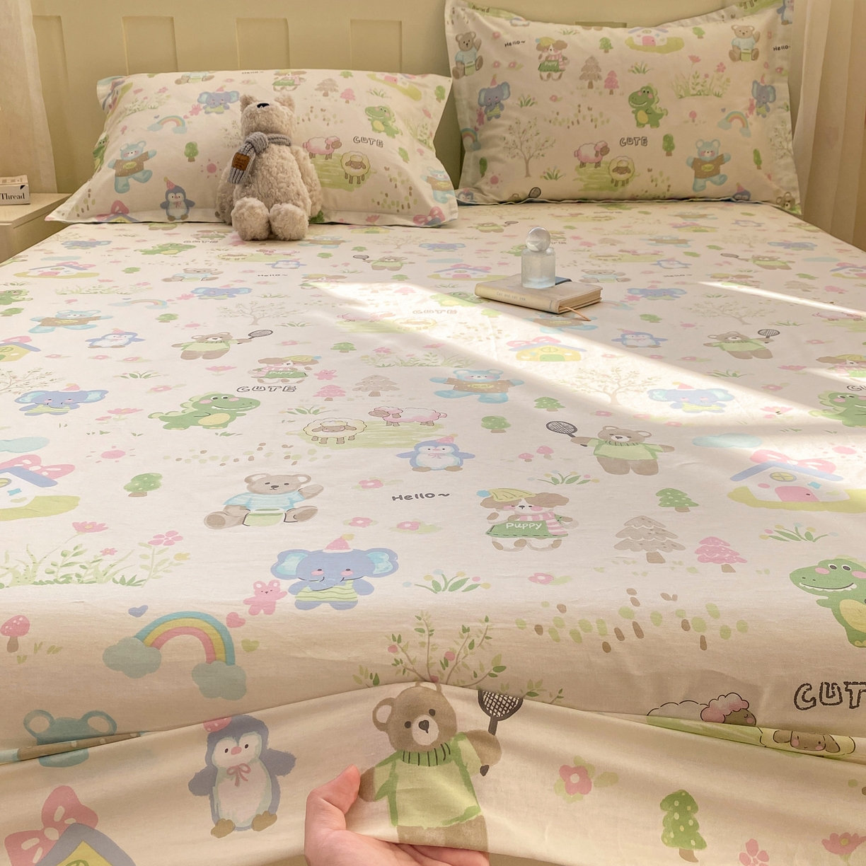 91家纺网 家纺一手货源 找家纺 女子家纺 2026新款全棉纯棉印花小印花花卉款单床笠床笠单件 妙趣乐园