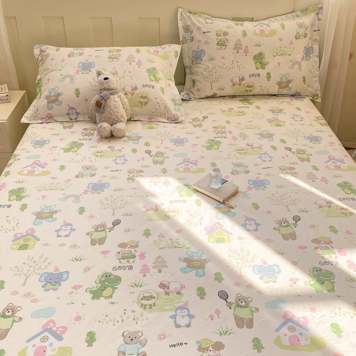 91家纺网 家纺一手货源 找家纺 女子家纺 2026新款全棉纯棉印花小印花花卉款单床笠床笠单件 妙趣乐园