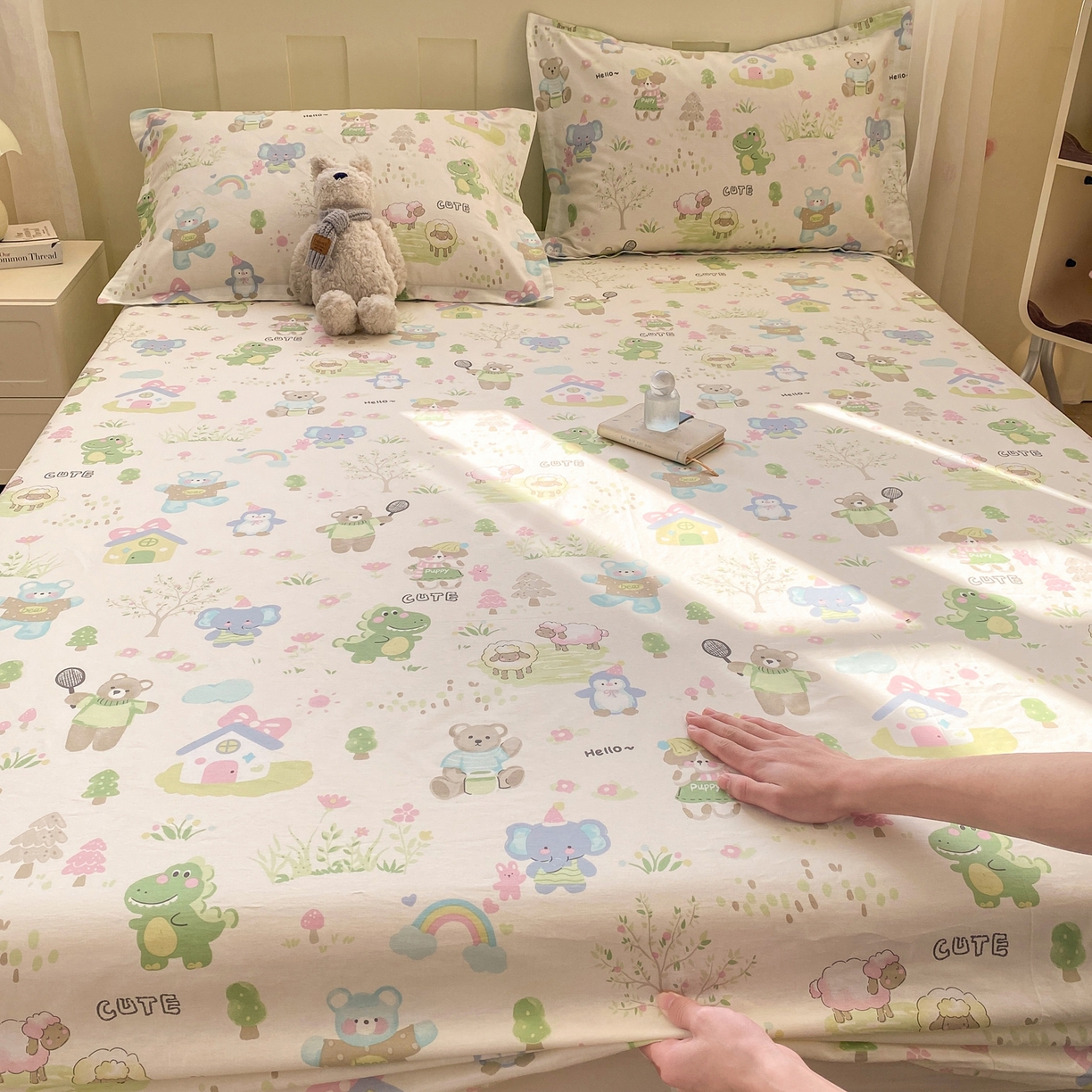 91家纺网 家纺一手货源 找家纺 女子家纺 2026新款全棉纯棉印花小印花花卉款单床笠床笠单件 妙趣乐园